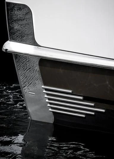 a metal chair in a puddle aboard MADAME KATE Yacht for Sale