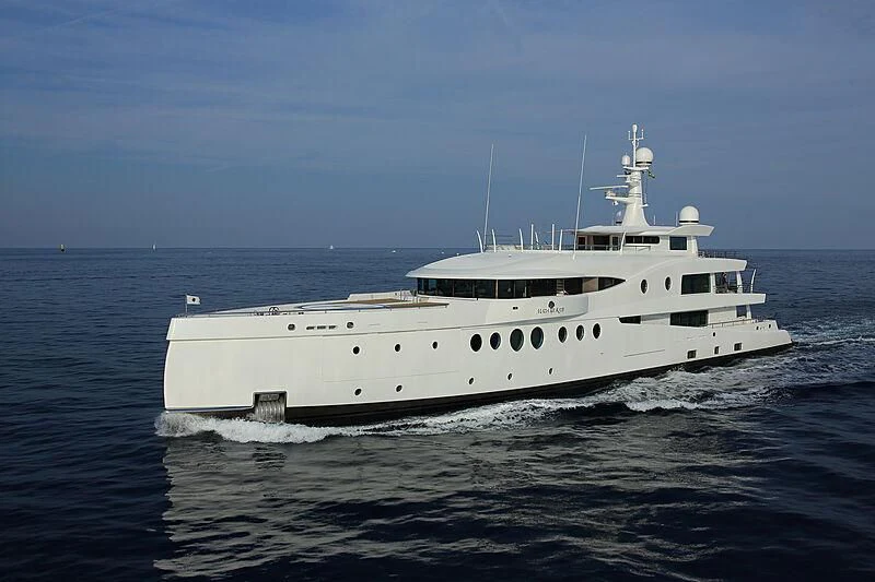 a white boat on the water aboard MADAME KATE Yacht for Sale