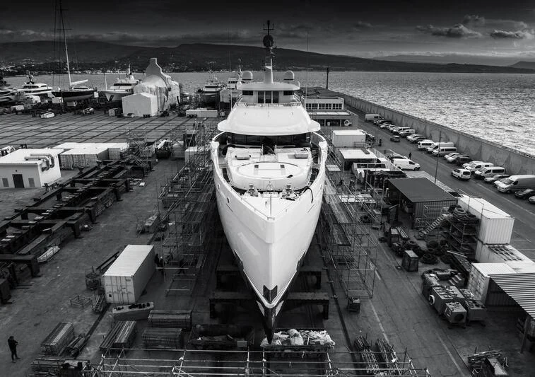 a large ship docked aboard MADAME KATE Yacht for Sale