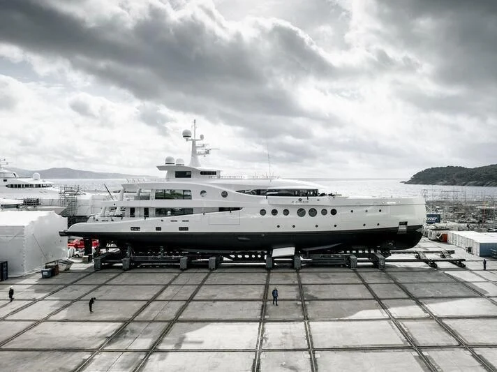 a large white ship aboard MADAME KATE Yacht for Sale