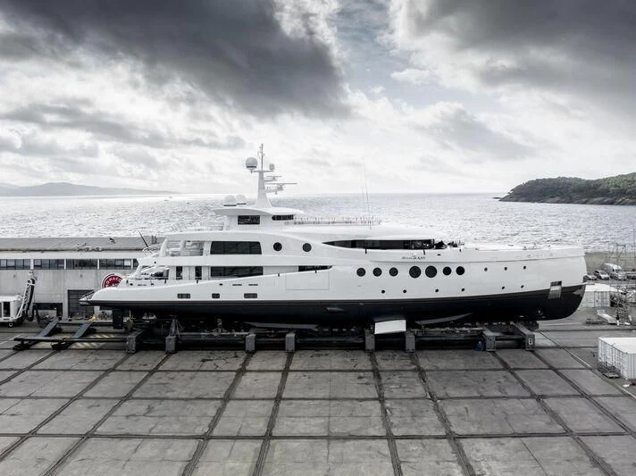 a large white ship aboard MADAME KATE Yacht for Sale