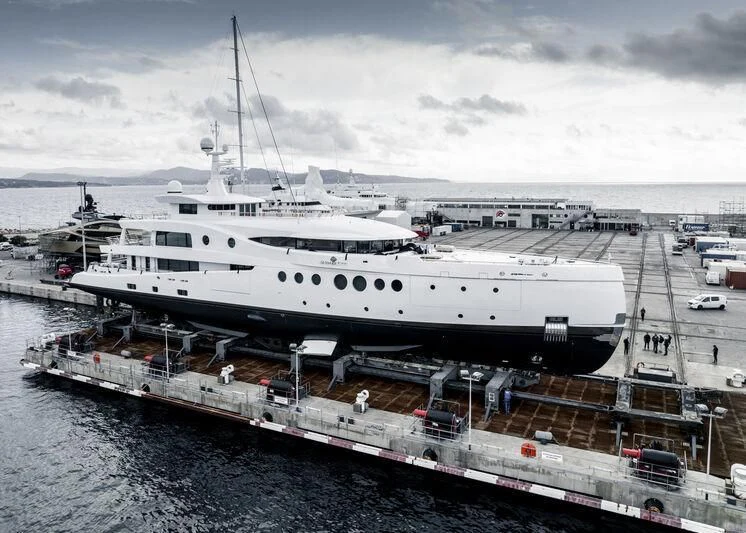 a large white ship aboard MADAME KATE Yacht for Sale