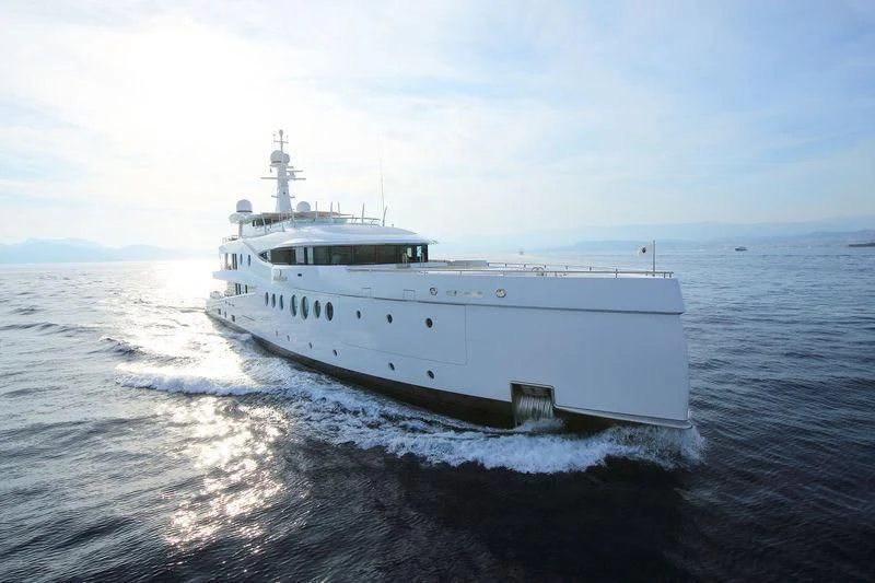 a white boat on the water aboard MADAME KATE Yacht for Sale