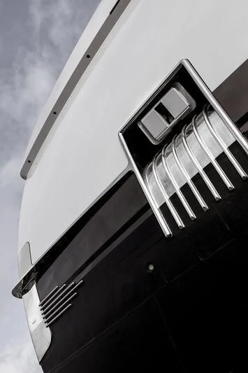 a tall building with a tower aboard MADAME KATE Yacht for Sale