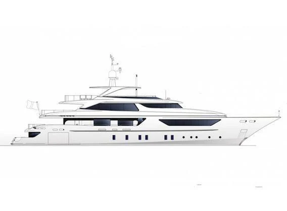 a white boat with a white background aboard TRIDENT Yacht for Sale