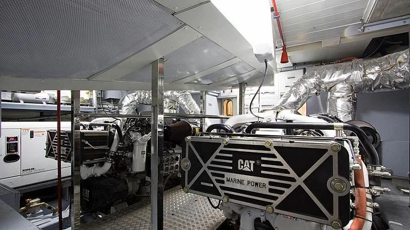 a machine inside a building aboard AHT Yacht for Sale