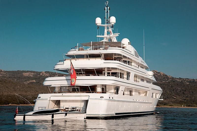 a large white ship in the water aboard EBONY SHINE Yacht for Sale
