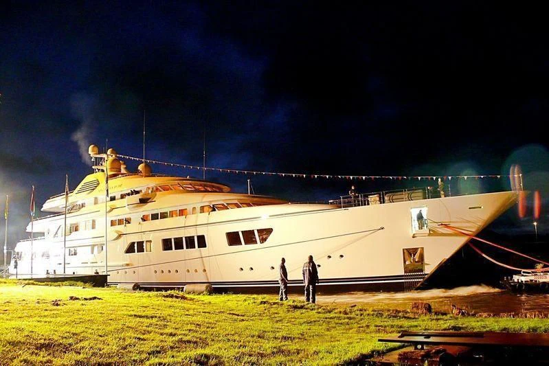 a boat on the water aboard EBONY SHINE Yacht for Sale