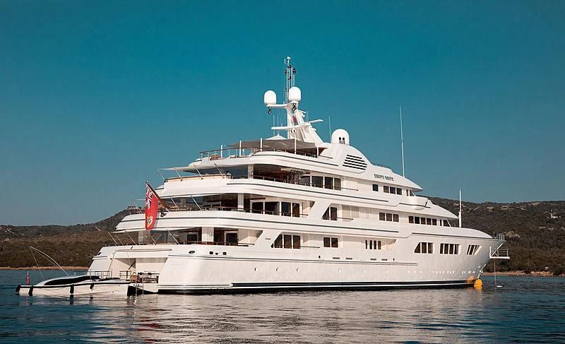 a large white ship aboard EBONY SHINE Yacht for Sale