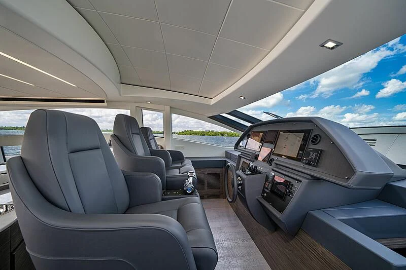 inside of a car aboard UPTOWN GIRL Yacht for Sale