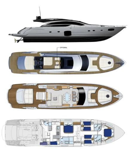 engineering drawing aboard UPTOWN GIRL Yacht for Sale