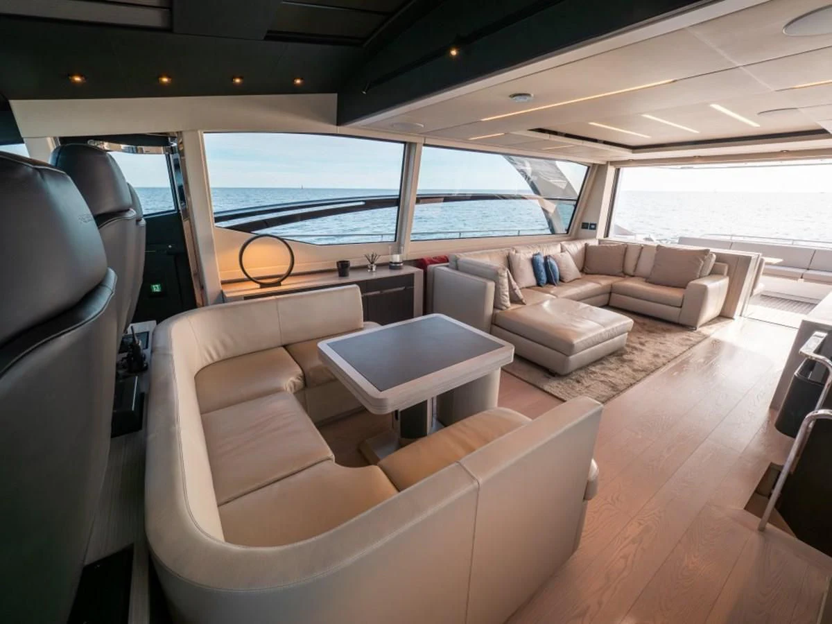 a car with a view of the ocean aboard SURVIVOR OF LONDON Yacht for Sale
