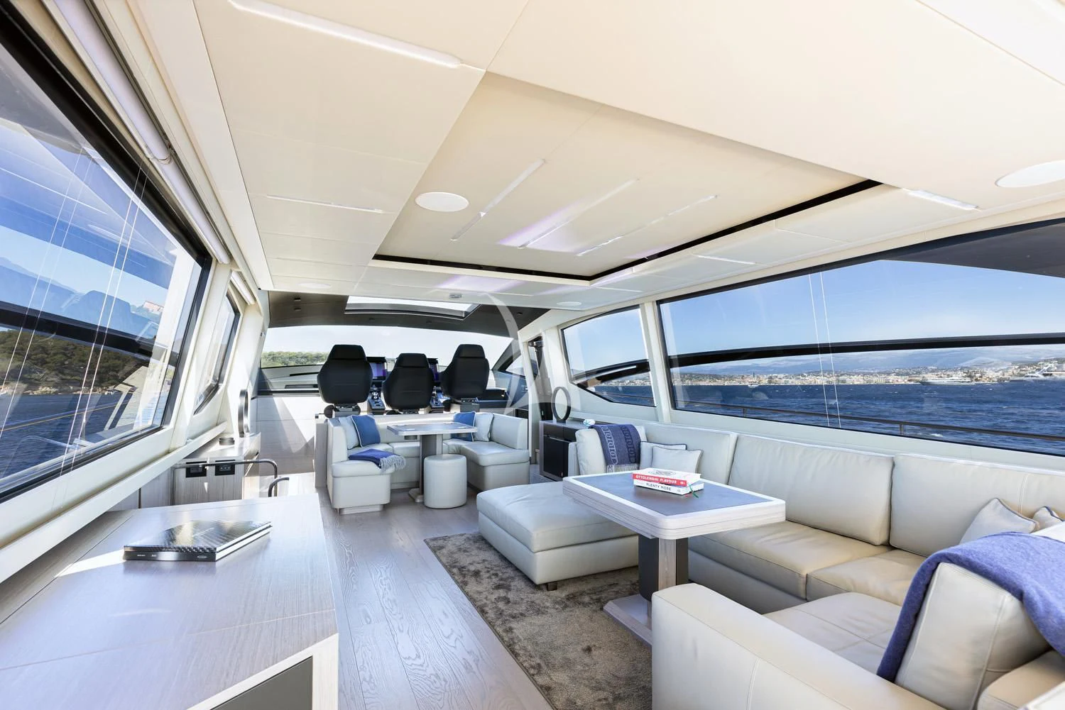 inside of a car aboard SURVIVOR OF LONDON Yacht for Sale