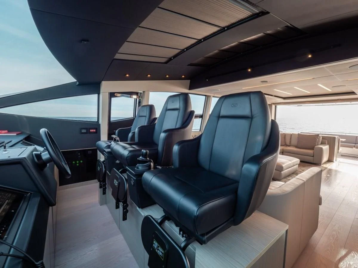 inside of a vehicle aboard SURVIVOR OF LONDON Yacht for Sale