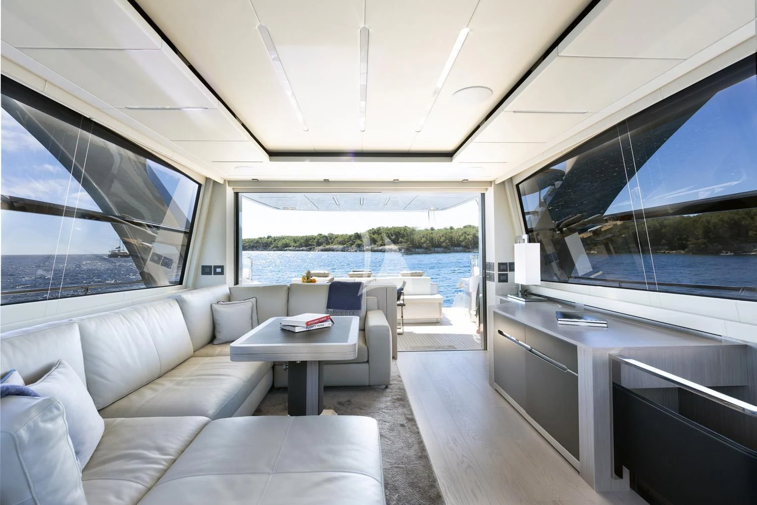 inside of a car aboard SURVIVOR OF LONDON Yacht for Sale