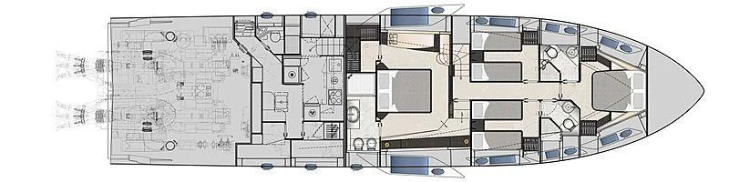 diagram, engineering drawing aboard SURVIVOR OF LONDON Yacht for Sale
