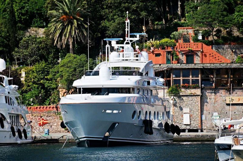 a large boat in the water aboard QUEEN AIDA Yacht for Sale