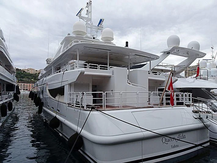 a large white boat docked aboard QUEEN AIDA Yacht for Sale