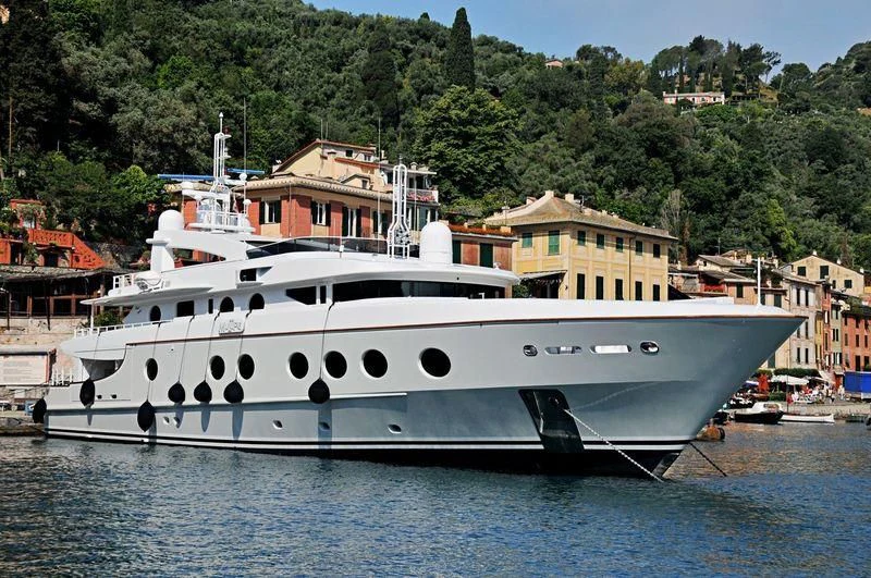 a large white boat in the water aboard QUEEN AIDA Yacht for Sale