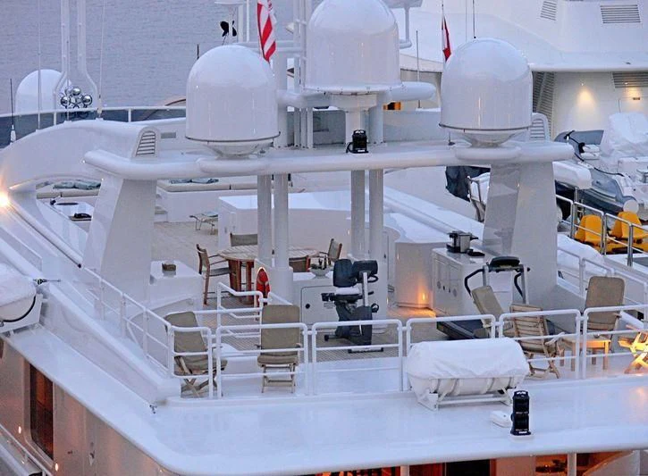 a white airplane in a room aboard QUEEN AIDA Yacht for Sale