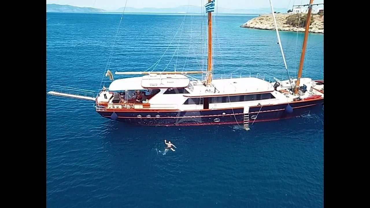 a boat in the water aboard IRAKLIS L Yacht for Charter