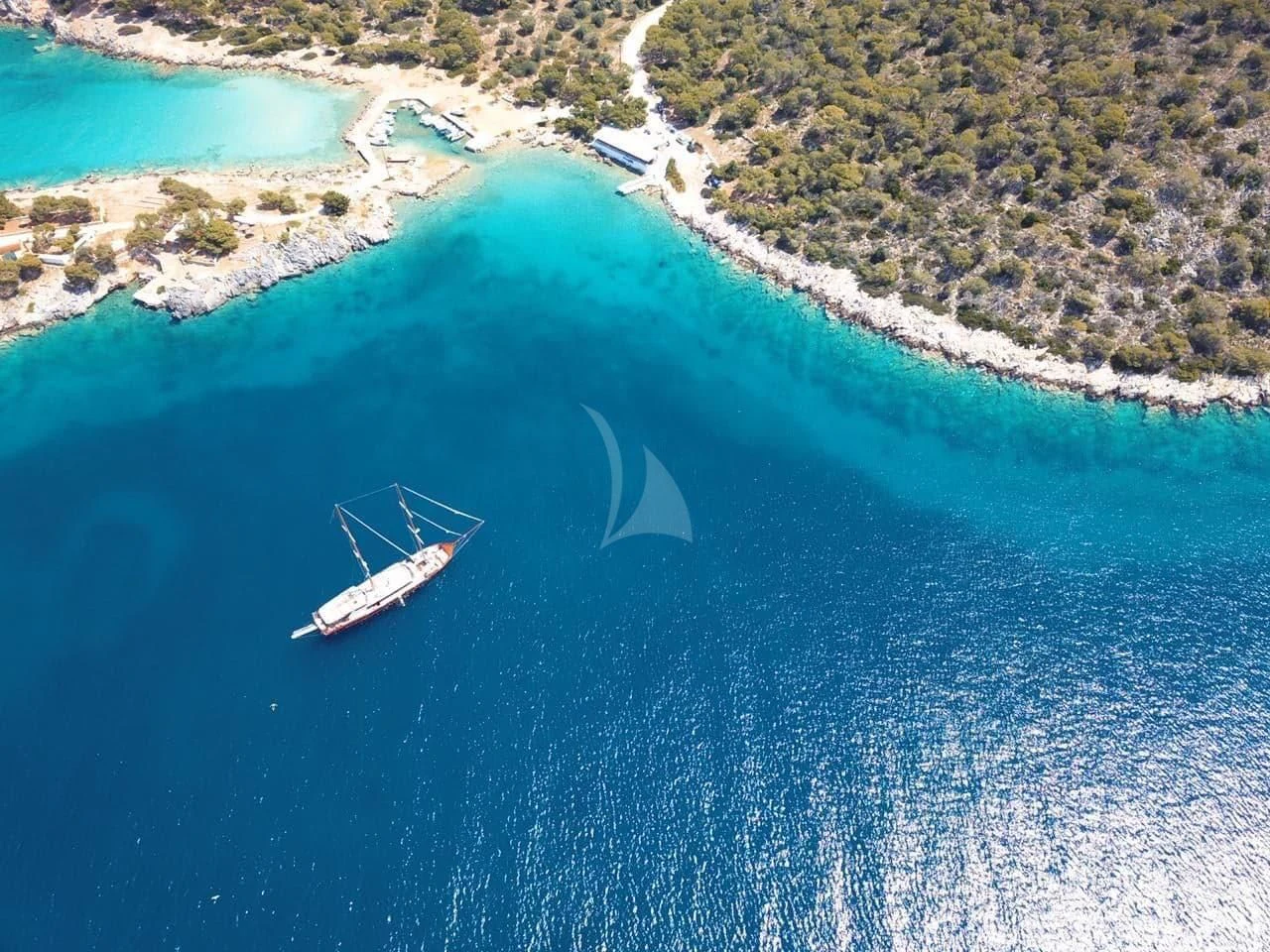 a boat on the water aboard IRAKLIS L Yacht for Charter