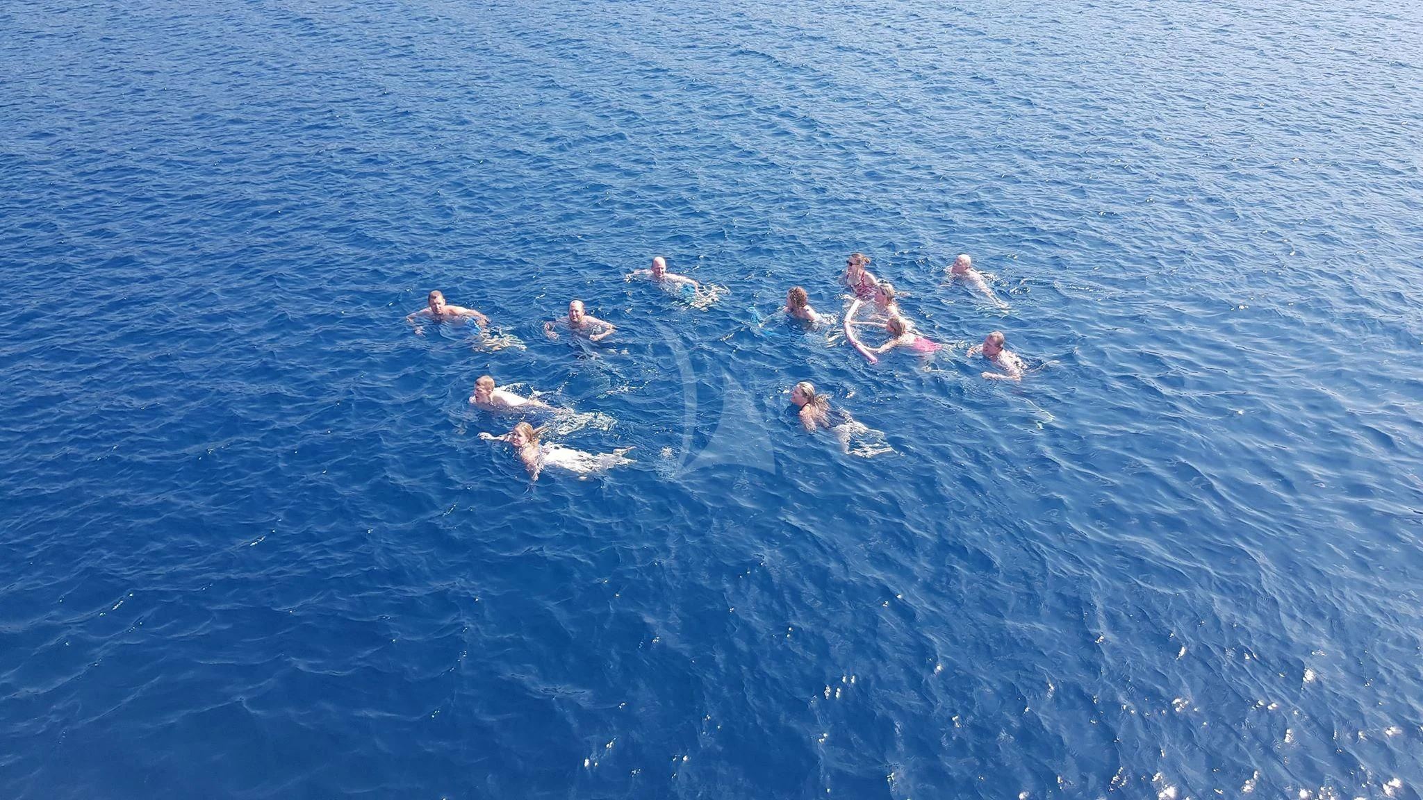 a group of people swimming in the water aboard IRAKLIS L Yacht for Charter