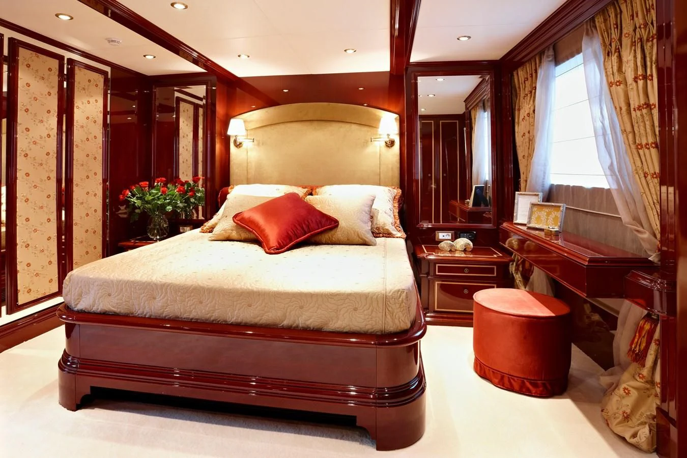 a bed in a hotel room aboard IRAKLIS L Yacht for Charter