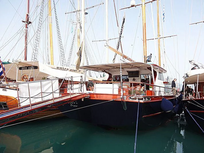 a group of boats in the water aboard IRAKLIS L Yacht for Charter