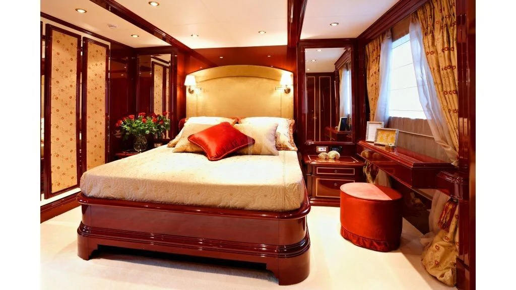 a bed in a room aboard IRAKLIS L Yacht for Charter