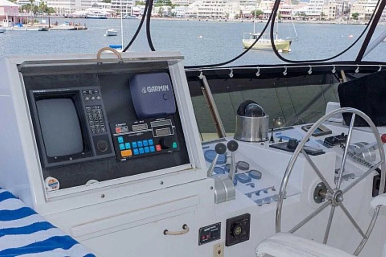 a cockpit of a plane aboard LADY CHARLOTTE Yacht for Sale