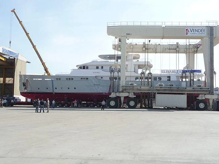 a train on the railway tracks aboard ELISABET Yacht for Sale