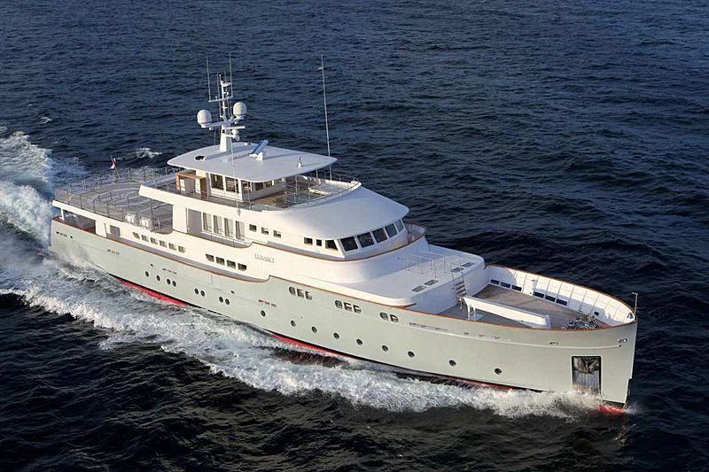 a large white ship aboard ELISABET Yacht for Sale
