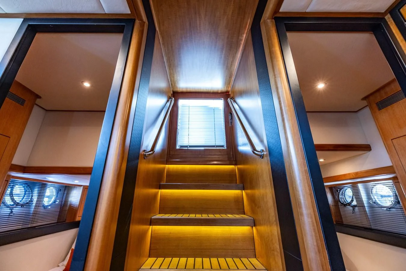 a set of stairs in a building aboard OYSTER Yacht for Sale