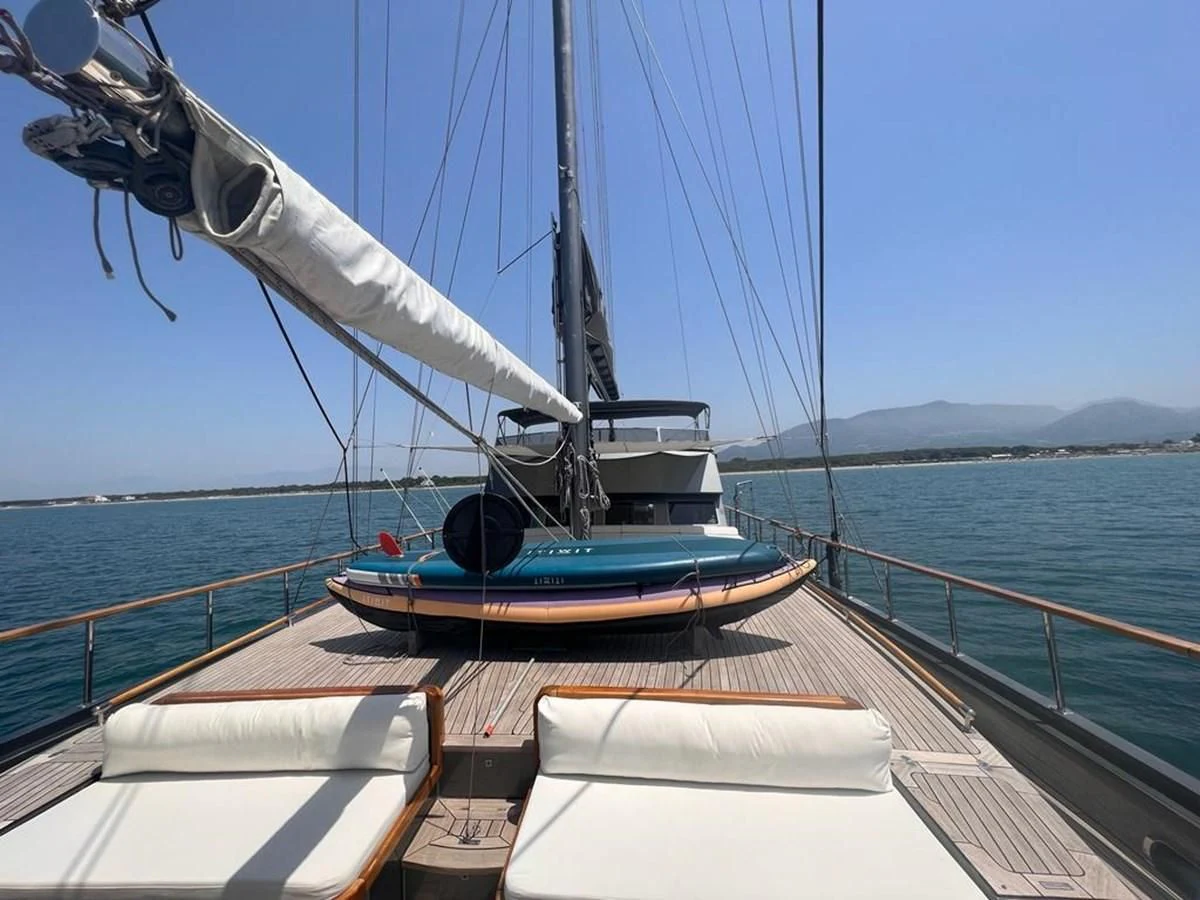 a boat on a body of water aboard AYO Yacht for Sale