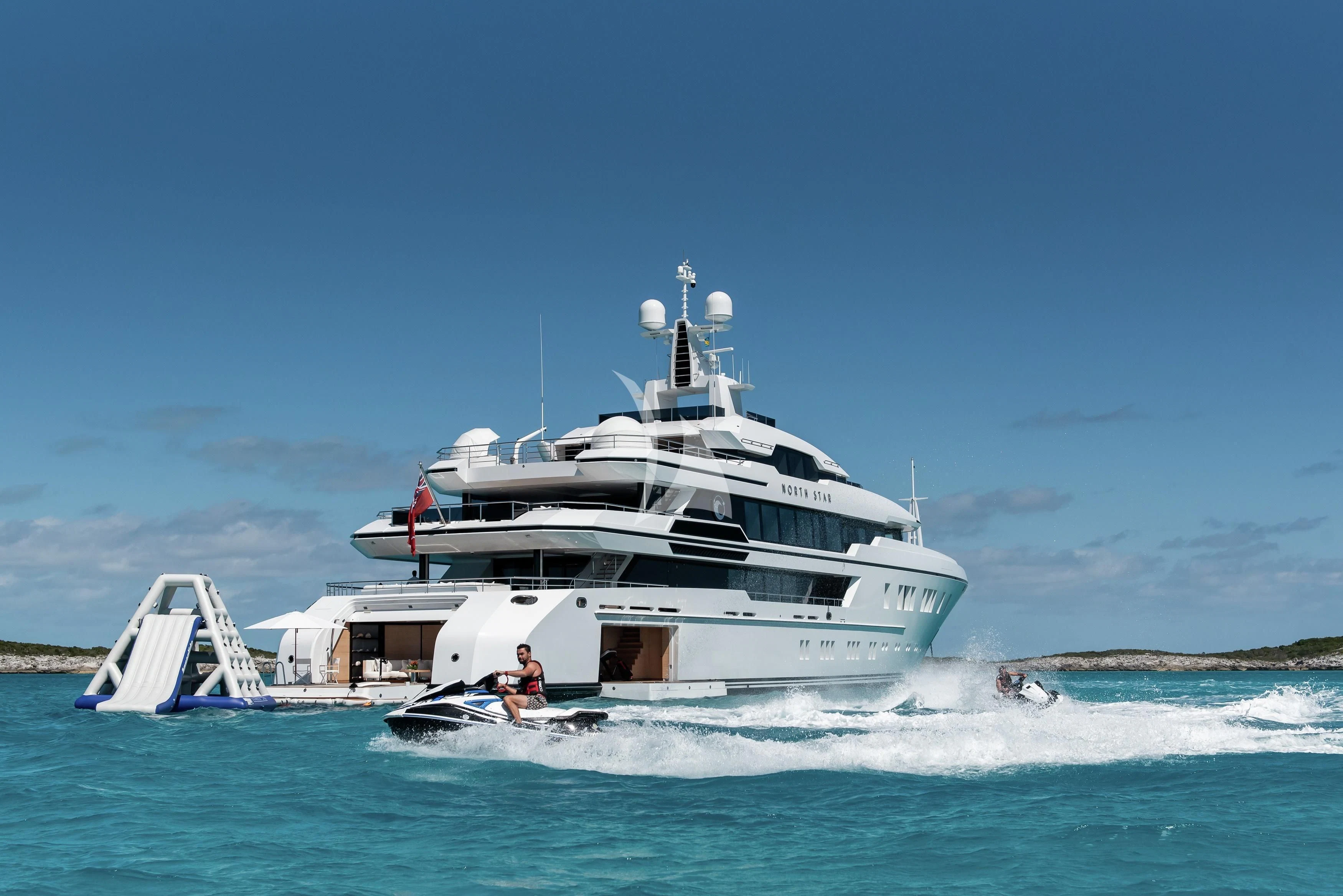 a boat on the water aboard NORTH STAR Yacht for Sale