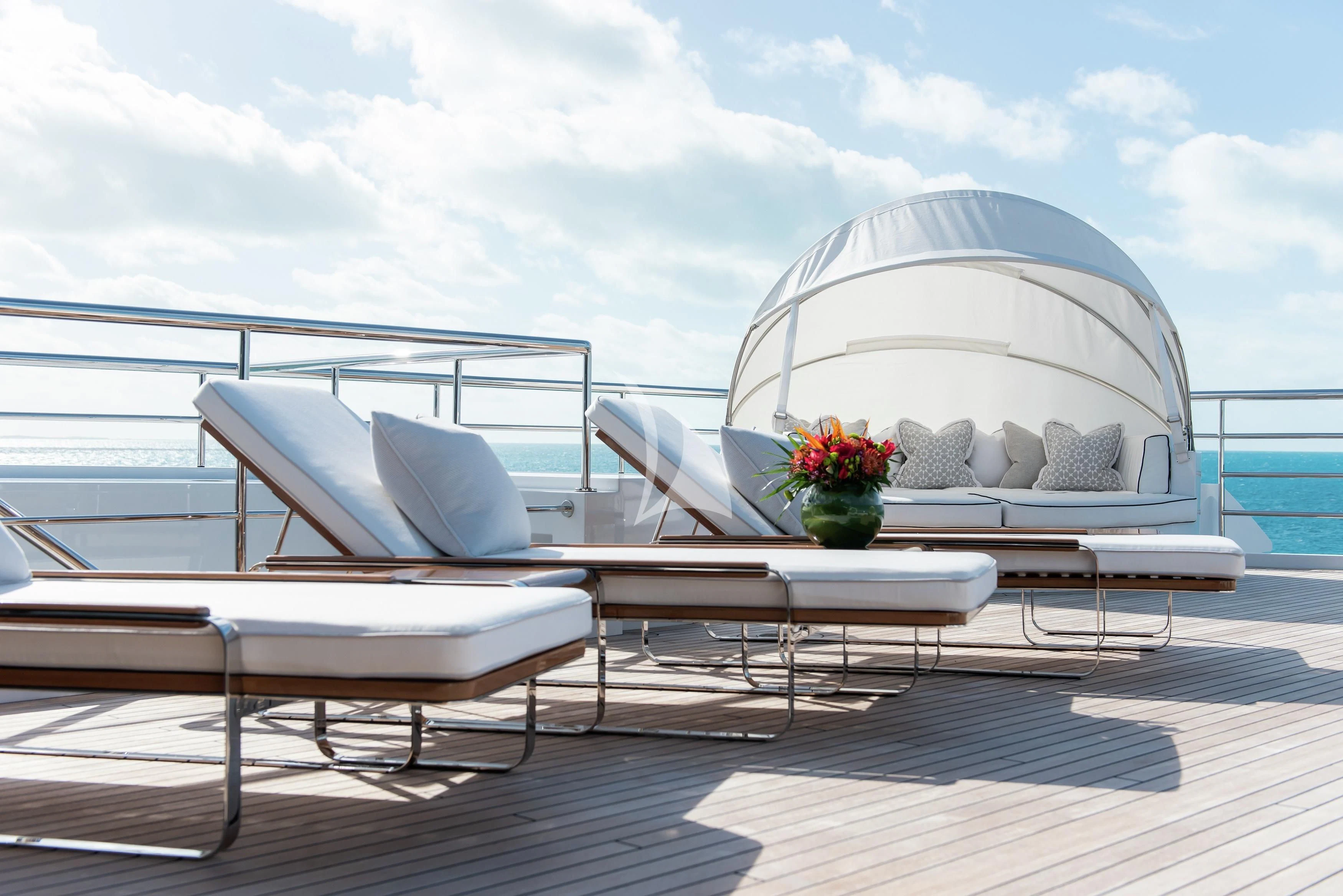 a large white dome on a deck aboard NORTH STAR Yacht for Sale