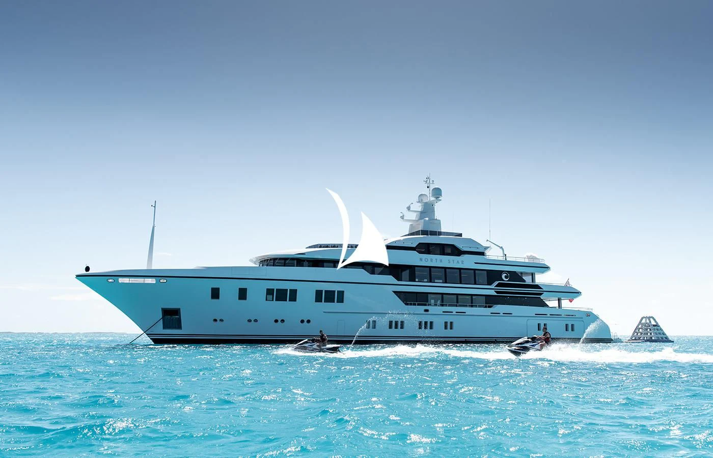 a boat on the water aboard NORTH STAR Yacht for Sale