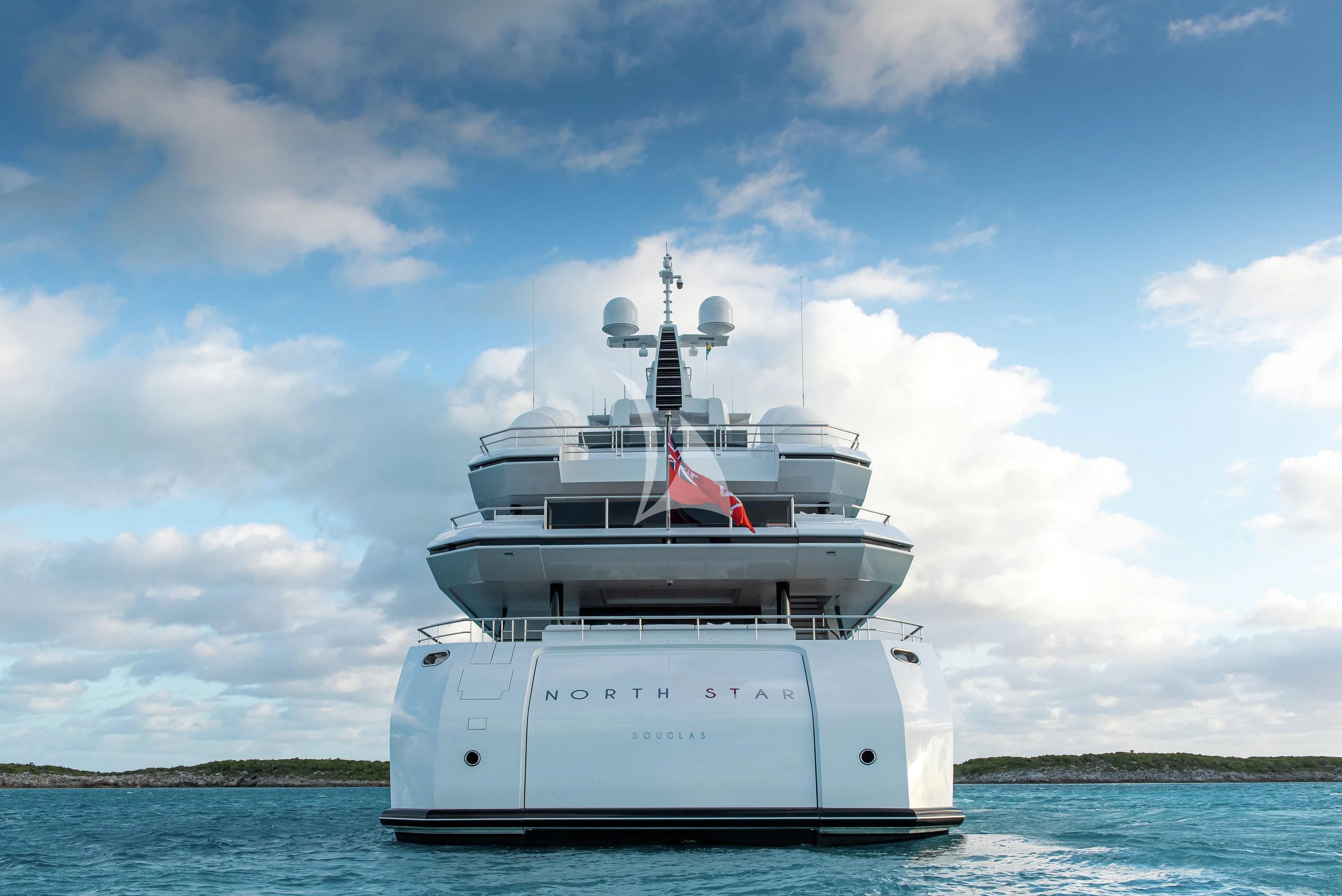 a large white ship in the water aboard NORTH STAR Yacht for Sale