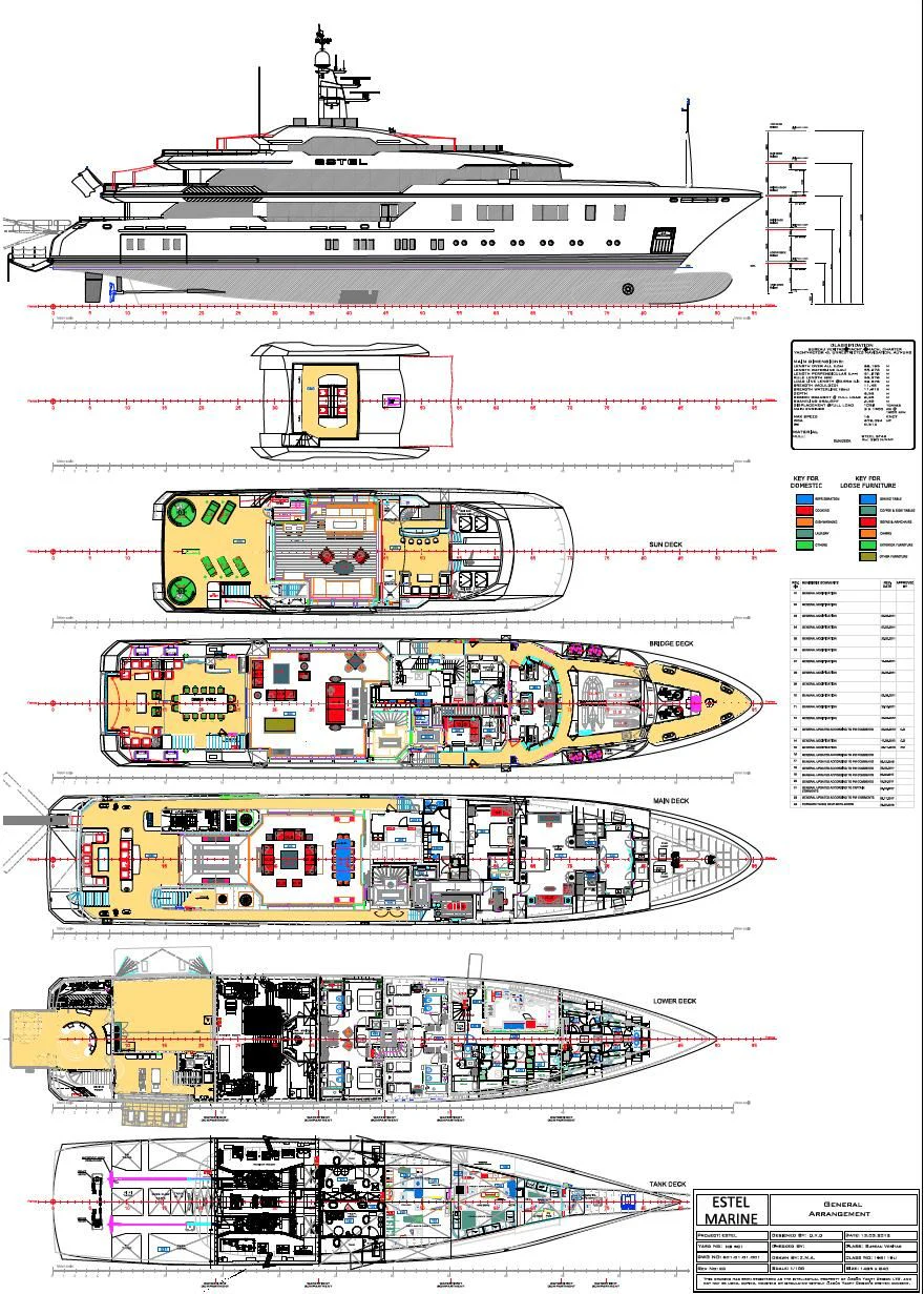 diagram, schematic aboard NORTH STAR Yacht for Sale