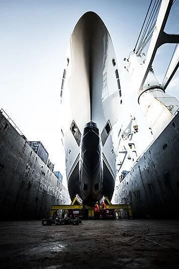 a large space shuttle aboard NORTH STAR Yacht for Sale