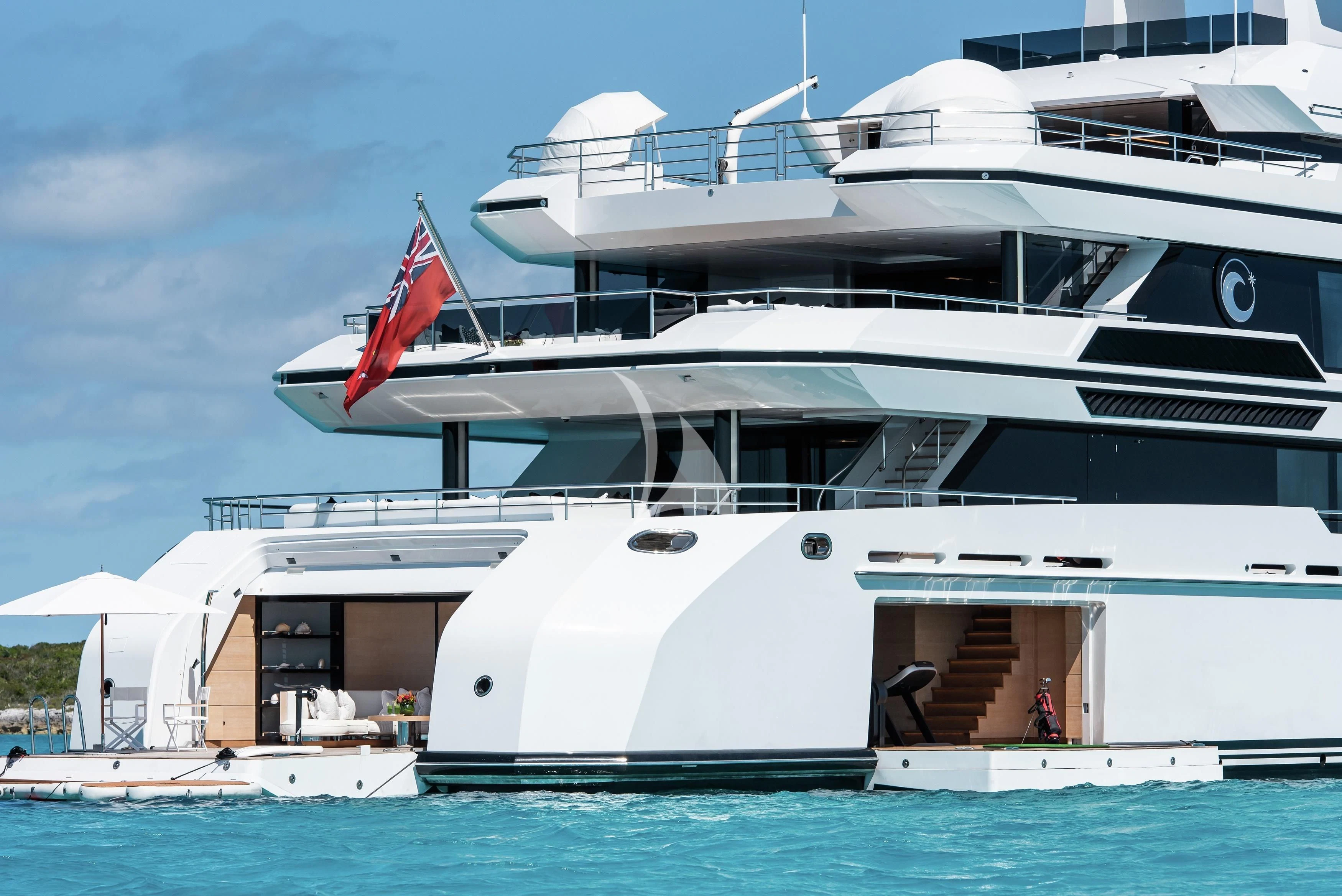 a large white yacht aboard NORTH STAR Yacht for Sale