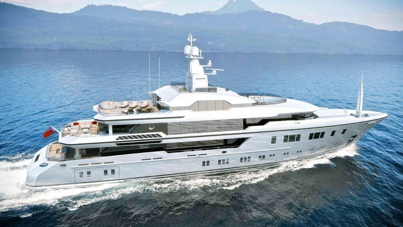 a large ship in the water aboard NORTH STAR Yacht for Sale