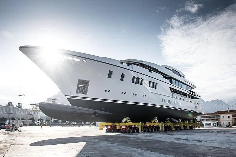 a large white ship aboard NORTH STAR Yacht for Sale