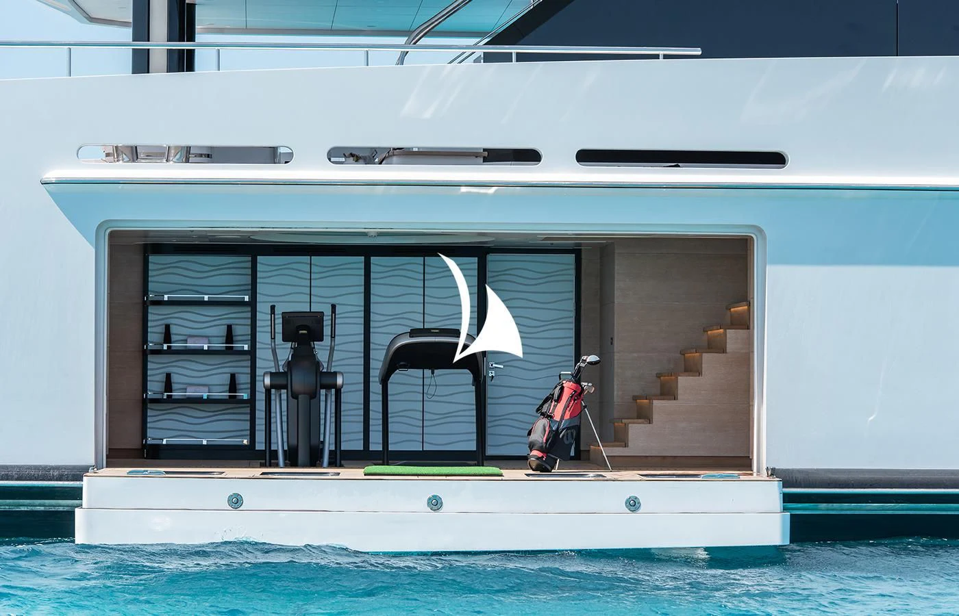 a person in a swimming pool aboard NORTH STAR Yacht for Sale