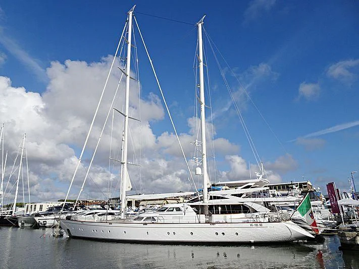 a boat in the water aboard CARLOTTA Yacht for Sale