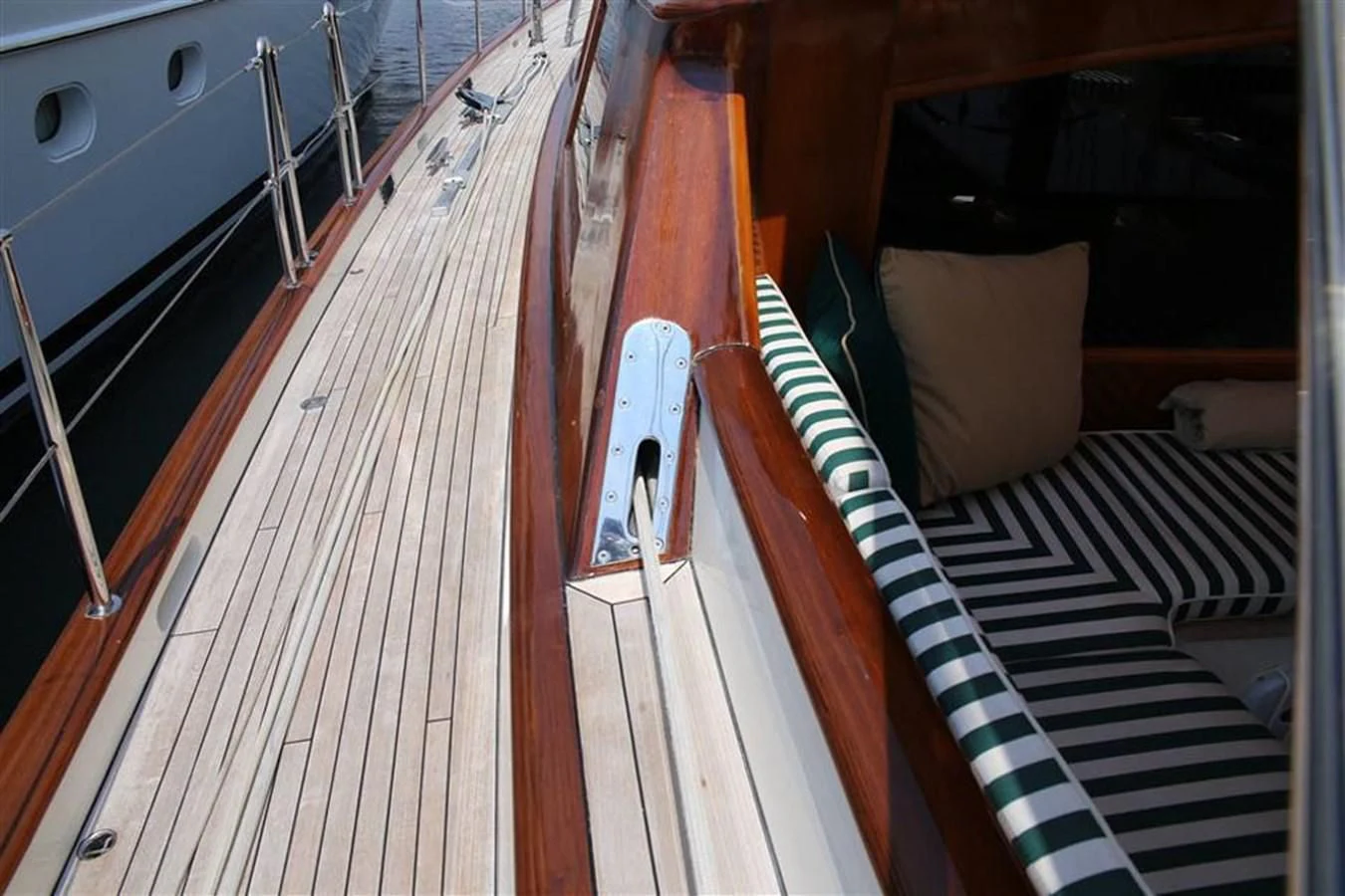 a boat with a deck aboard WHIRLWIND Yacht for Sale