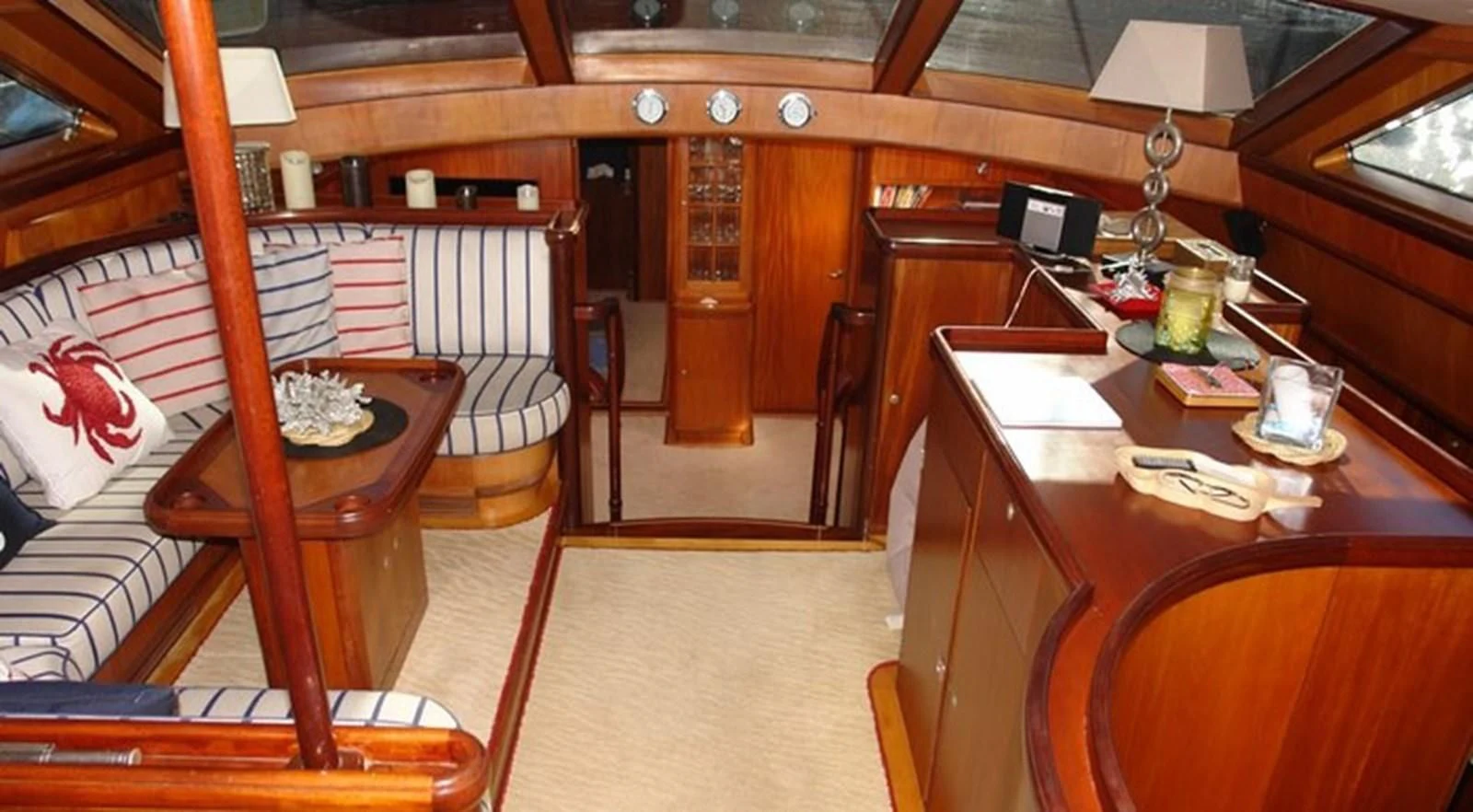 a room with a desk and a chair aboard WHIRLWIND Yacht for Sale