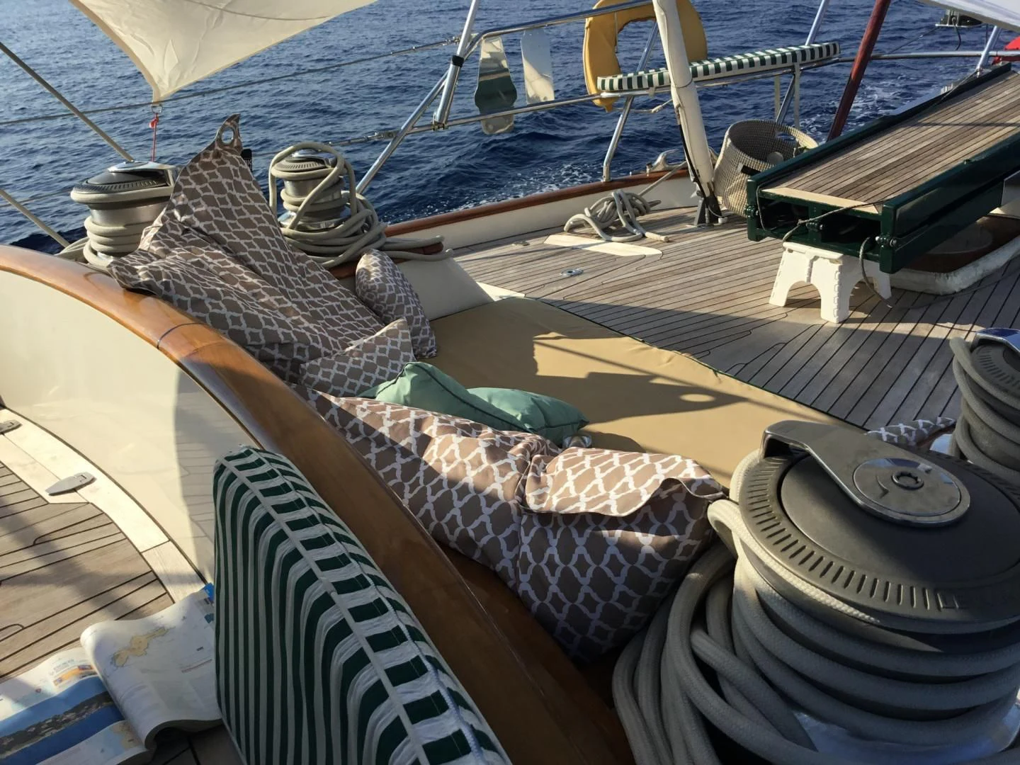 a boat with tires and a rope aboard WHIRLWIND Yacht for Sale