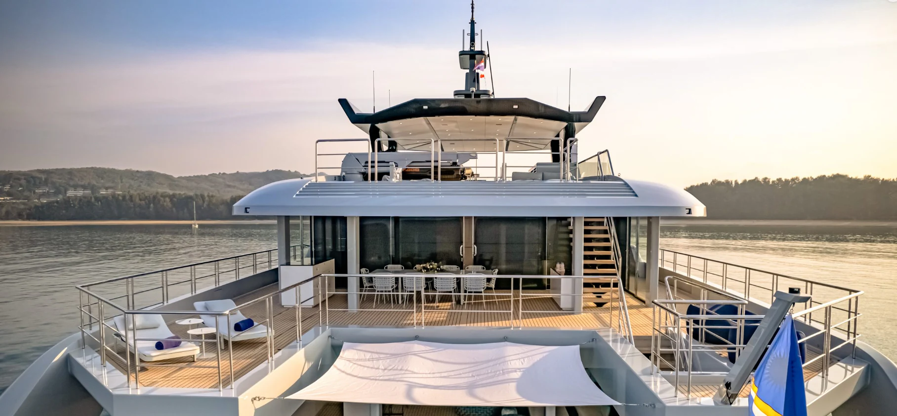 a boat on a body of water aboard SILVERCAT Yacht for Sale